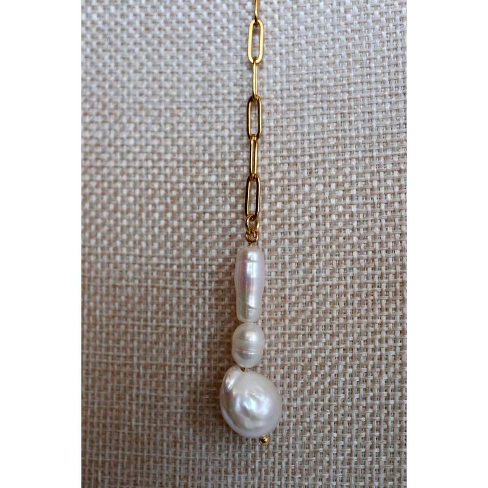 Caelova – Freshwater Pearl Lariat Necklace - 18in - Picture 2 of 7